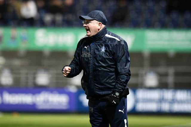 John McGlynn on the touchline (Pics by Michael Gillen)