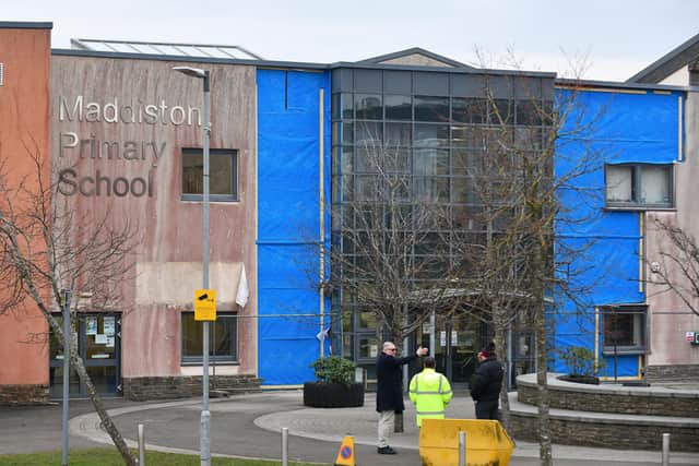 Inspections continue at Maddiston Primary School. Pic: Michael Gillen