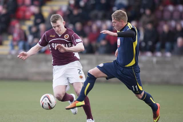 Nicky Devlin in action for Stenhousemuir at Ochiview Park against Brechin City during a League One match back in 2014 (Photo: Jonathan Faulds)