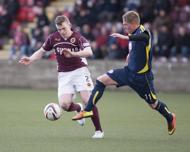 Nicky Devlin in action for Stenhousemuir at Ochiview Park against Brechin City during a League One match back in 2014 (Photo: Jonathan Faulds)