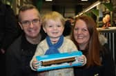 Three-year-old Rory McIvor was one of the youngest visitors to the exhibition and he brought mum and dad Lesley and Graham with him.