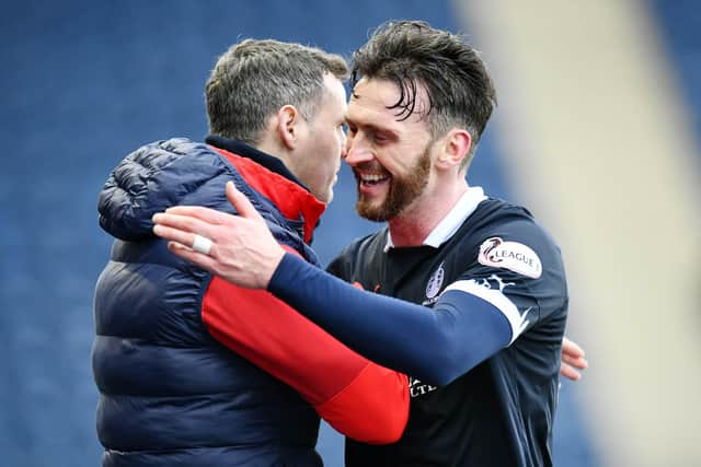 David McCracken and Lee Miller are Falkirk's co-managers - but Miller is combining his role as a player. Picture: Michael Gillen.