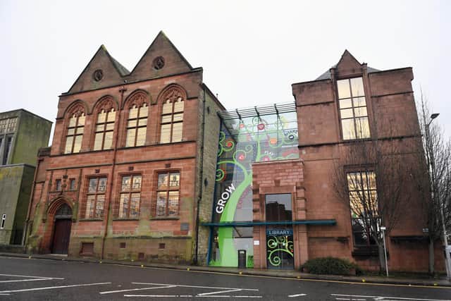 Falkirk Library in Hope Street had water ingress after last week's heavy rain