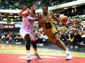 Kieron Achara in action for Glasgow Rocks against Leicester Ryders during the British Basketball All Stars Championships in 2018 (Photo by Alex Pantling/Getty Images)