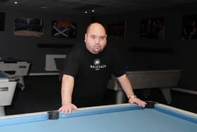 Steven Allison, who runs The Players Lounge in Falkirk, is seeking an explanation from the Scottish Government on why snooker and pool halls can't open until June at the earliest. Picture: Michael Gillen.