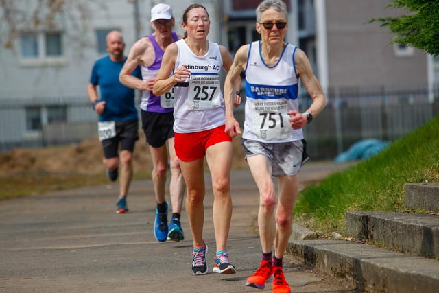 Four competitors taking part in the Round the Houses 10k at Grangemouth at the weekend