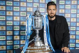 Scotland goalkeeper Craig Gordon made the draw for the first round of the Scottish Gas Men's Scottish Cup at Hampden on Sunday (Photo: Scottish FA)