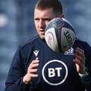 Finn Russell at a Scotland training session at Murrayfield in Edinburgh in March (Photo: Ian MacNicol/Getty Images)