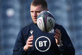 Finn Russell at a Scotland training session at Murrayfield in Edinburgh in March (Photo: Ian MacNicol/Getty Images)