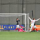 Jamieson celebrates scoring the equaliser (Pictures by Michael Gillen)