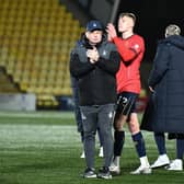 16-11-2024. Picture Michael Gillen. LIVINGSTON. Set Fare Arena. Livingston FC v Falkirk FC. Season 2024 - 2025. SPFL William Hill Championship. Match Day 14. John McGlynn at the end of the game.