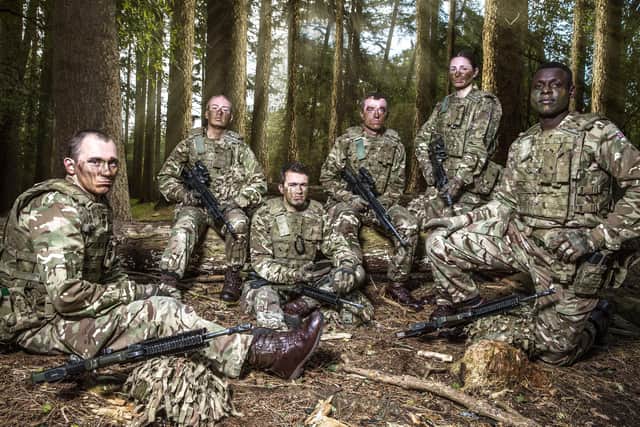Some of the recruits being put through their paces in the new series Soldier on BBC One.  (Pic: Ryan McNamara)
