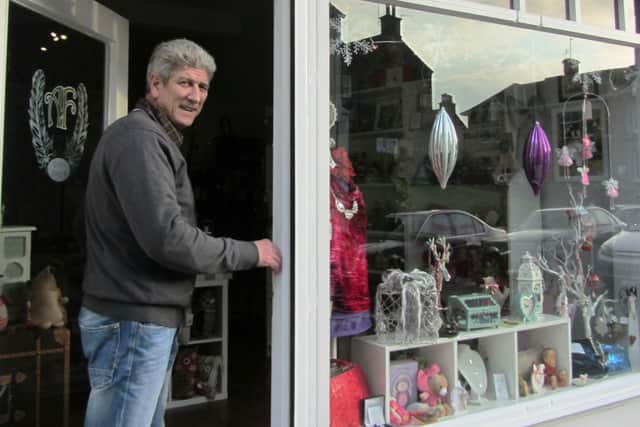 Peter Miller, owner of Angel Feathers gift shop in Cow Wynd, Falkirk.