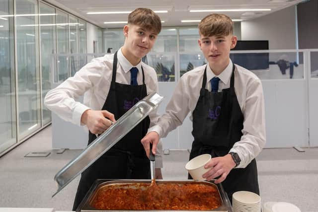 Hospitality students Ryan McAlonan and Josh Robertson demonstrate how to cook on a budget(Picture: Submitted)