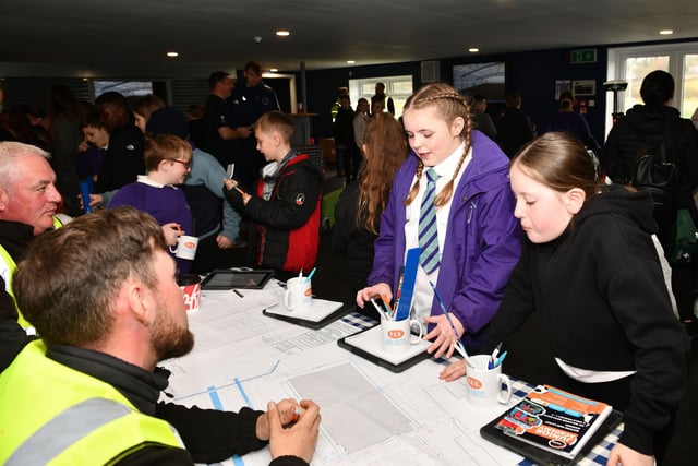 Callidus Scotland representatives give the youngsters some idea of what it takes to help create a new construction project