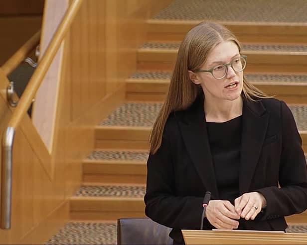 Jenny Young during the exchange in the chamber. (Pic. Contributed.)