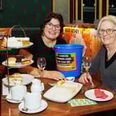 Giovanna Steel and Joyce Steel enjoying afternoon at The Wine Library's fundraiser.
