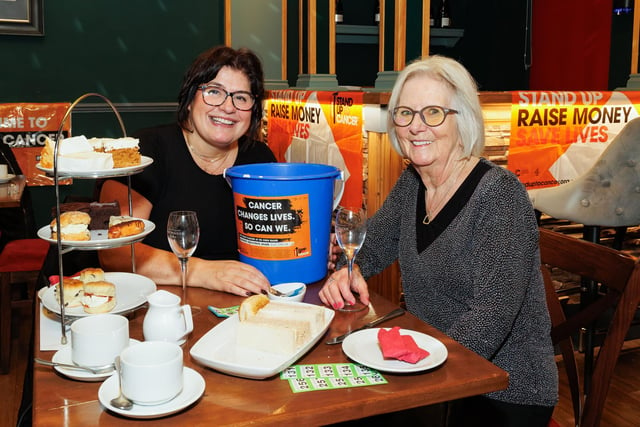 Giovanna Steel and Joyce Steel enjoying afternoon at The Wine Library's fundraiser.