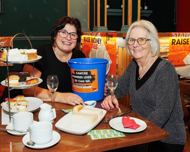 Giovanna Steel and Joyce Steel enjoying afternoon at The Wine Library's fundraiser.