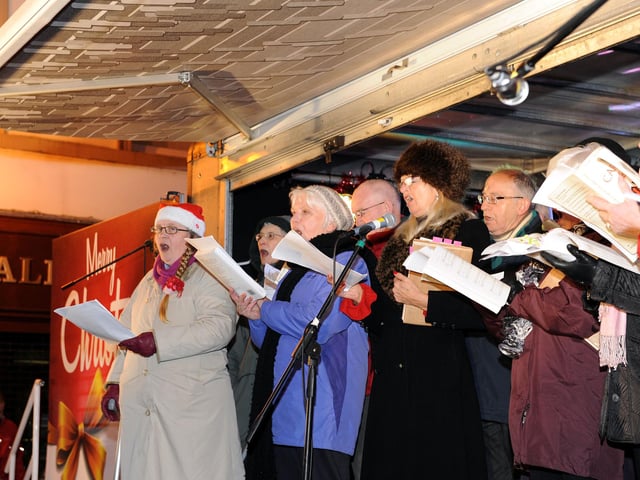 Falkirk Steeple Christmas lights switch on. Falkirk Festival Chorus conducted by Robert Tait, 2012.