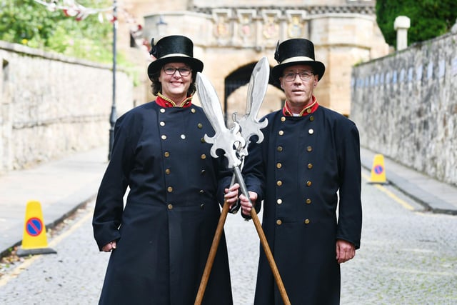 Halberdiers Pamela Banks and Duncan Steven