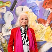 Lys Hansen at the opening of her exhibition in Callendar House - Live it Paint it. Pic: Michael Gillen