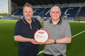 Assistant Paul Smith and Bairns boss John McGlynn (Photo: Ian Sneddon)
