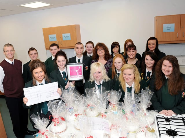 St Mungo's High School. Pupils baked Christmas cakes raising £863.11 for Maurissa's fund, 2012.