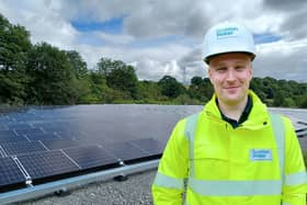 Graduate Steven Brasher was one of the people who worked to install over 800 solar panels at Daenny Waste Water Treatment Works
(Picture: Submitted)