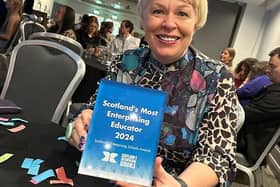 Larbert High School art teacher Mhairi McAinsh with her Scotland's Most Enterprising Educator 2024 award(Picture: Submitted)