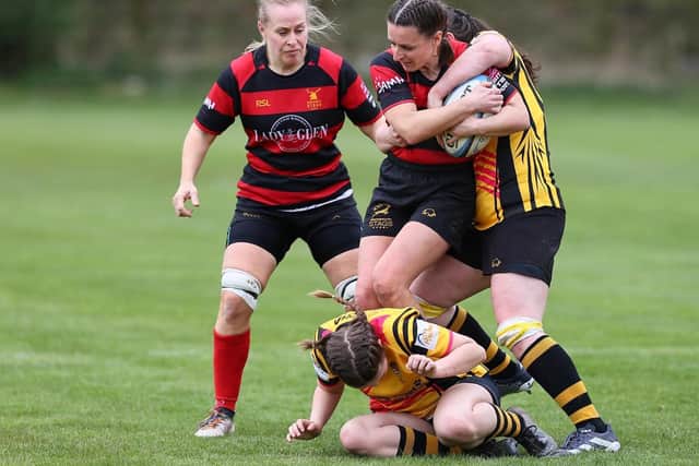 Stags' Ladies defeated Annan Ladies 34-12 last Sunday to reach the National Plate final