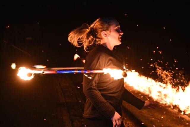 There was even themed entertainment as the brave firewalkers prepared for their challenge