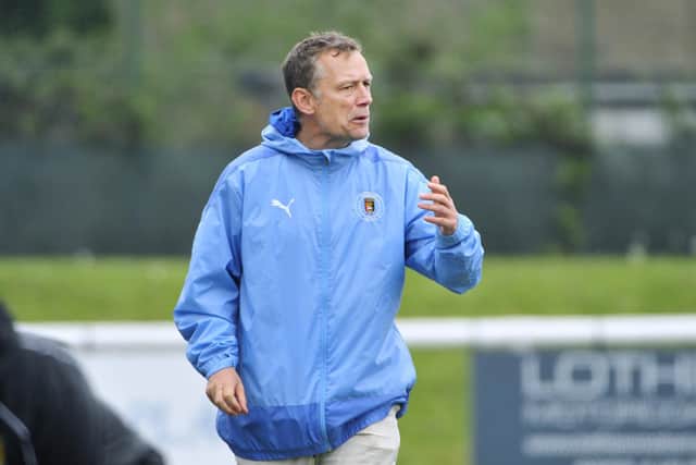 Bo'ness United manager Max Christie is happy with his side's start to the season but is "not getting carried away". Photo by Alan Murray.
