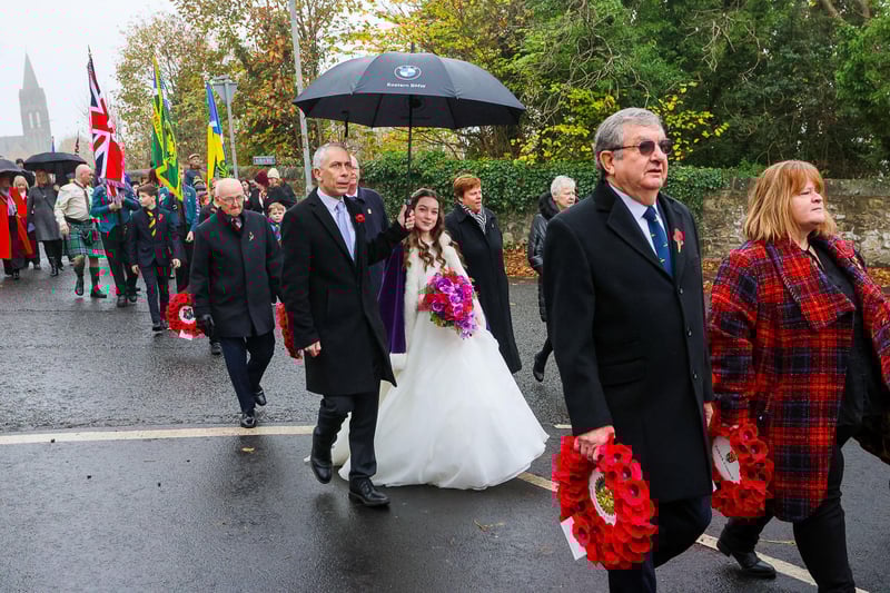 Fair Queen Ella Black was among those walking in the Remembrance parade.