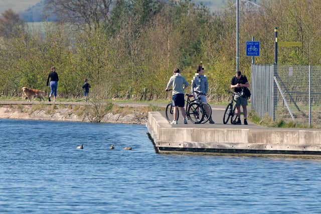 Nicky Docherty has experienced and witnessed close calls involving speeding cyclists and walkers on routes along the Forth and Clyde Canal. Picture: Michael Gillen.