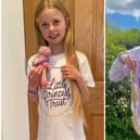 Schoolgirl Annabelle Gray with her before and after hair cut