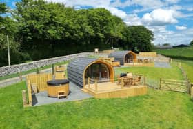 The glamping site at Stouslie Farm has stunning views of the Borders