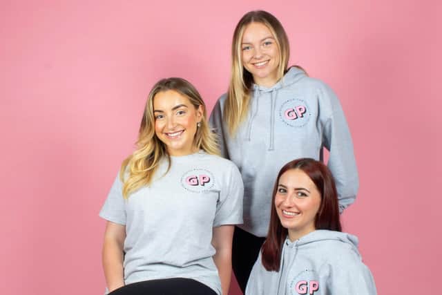 Chloe Mackenzie (left) with fellow coaches Megan and Abigail. (pic: submitted)