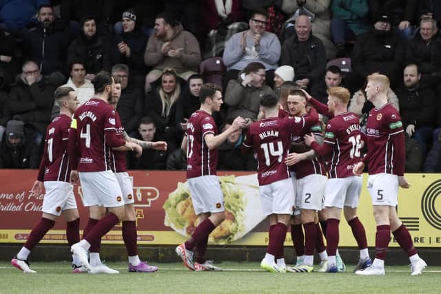 Stenhousemuir surged to a 16-point lead at the top of League Two after a 1-0 win over seventh-placed Stranraer last Saturday afternoon at Ochilview Park (Pictures by Alan Murray)