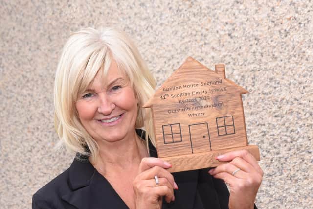 Falkirk Council's housing officer Elaine Hall who was named Outstanding Individual Award at the 2022 Scottish Empty Homes Awards.