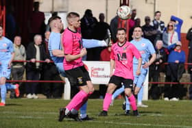 Camelon and Tranent players battle for possession in midfield (Pictures: Alan Murray)