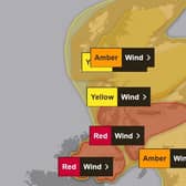 The whole country is covered by weather warnings today for Storm Eowyn.  Pic: Met Office