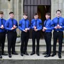 Seven of the eight members of 2nd Larbert who received Queen’s Badges