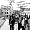 The New Seekers, representing the United Kingdom, make their way to the Usher Hall for the Eurovision Contest 1972