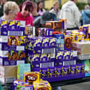 This chocolate wall of potential tooth decay greeted families at Friends of Inchyra Park's Easter egg hunt