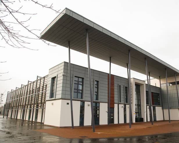 The intruder entered Grangemouth High School at lunchtime today