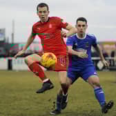 Cove Rangers hosting Falkirk during their only previous competitive encounter, a Scottish Cup fifth-round game in February 2018 (Photo: Michael Gillen)
