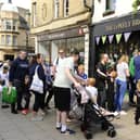 Queues formed outside on Saturday as The Lonely Broomstick marked its second anniversary in the town.  (Pic: Alan Murray)