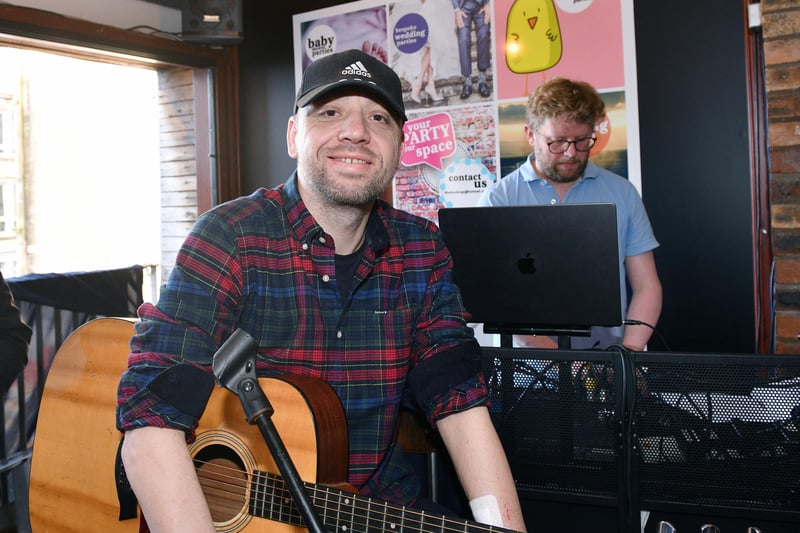 Singer and Bairns supporter Ross Fairweather played some Falkirk-themed tunes for the crowd as the atmosphere built up pre-match