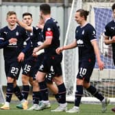 Falkirk's Max Kucheriavyi celebrates his first goal for the club since joining on loan from St Johnstone (Pictures by Michael Gillen)